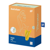 Satisfyer High Fly Yellow Finger Vibrator 7cm Body-Friendly Silicone Waterproof Rechargeable Finger Stimulator